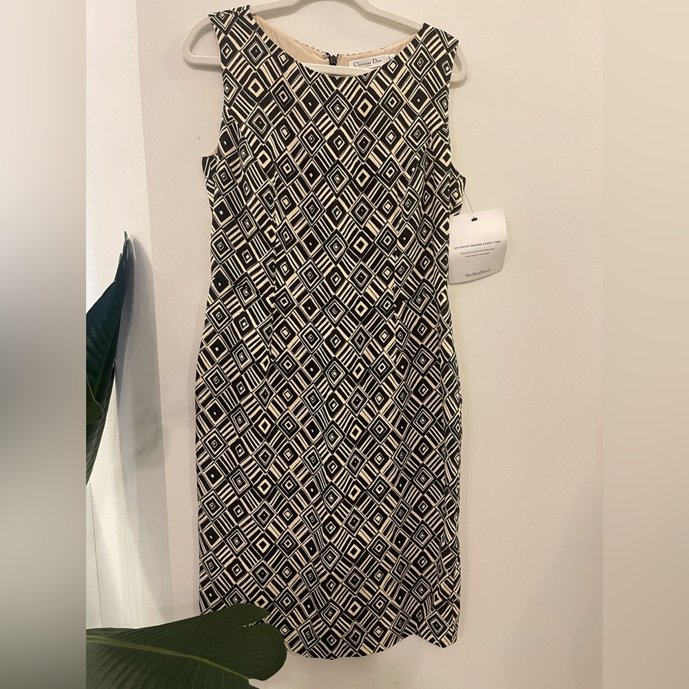 CHRISTIAN DIOR DRESS SZ 12 beige black